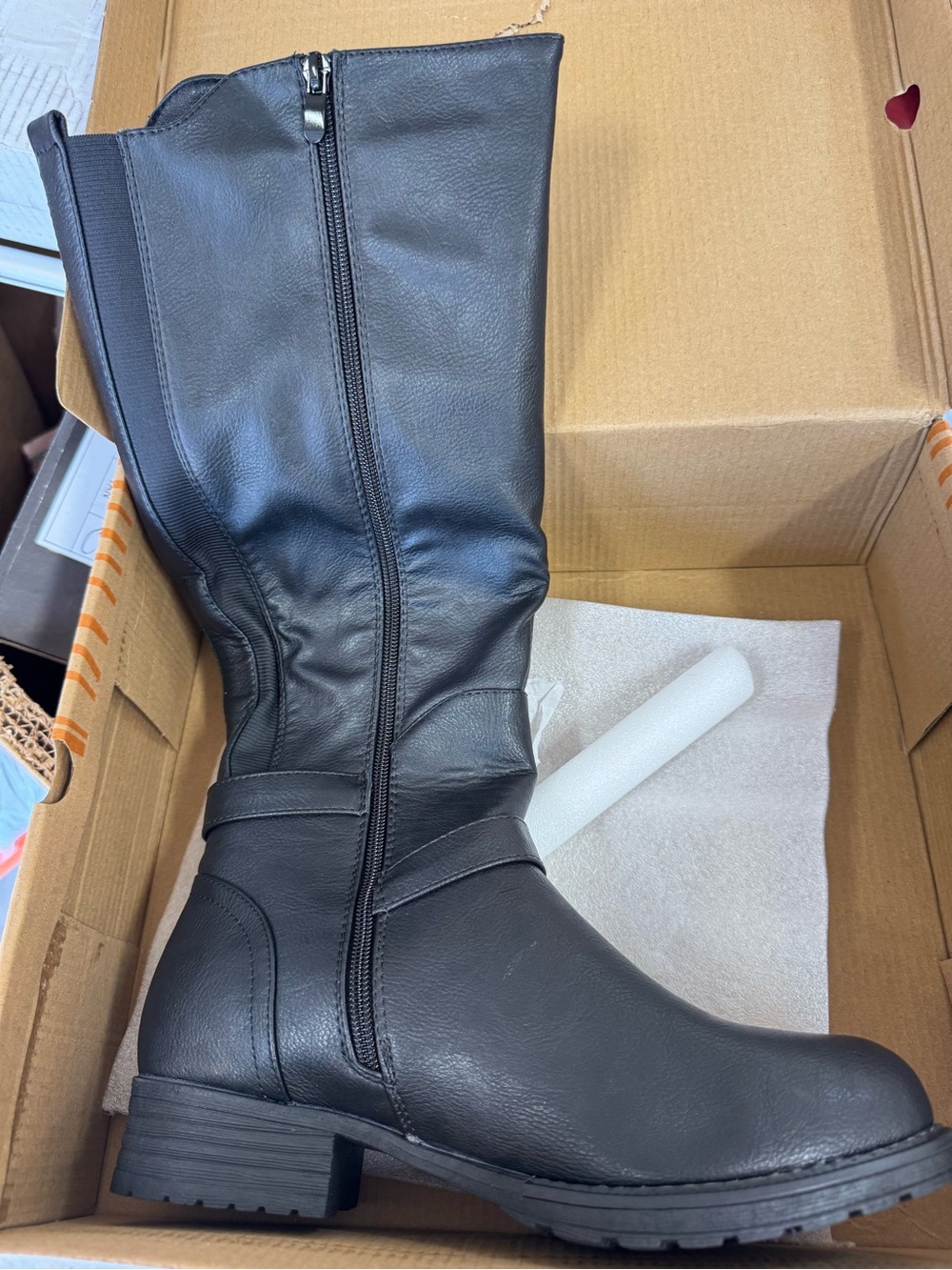 GLOBALWIN Women's 21YY10 Black Knee High Fashion Boots 9 Vegan Leather - Picture 4 of 8